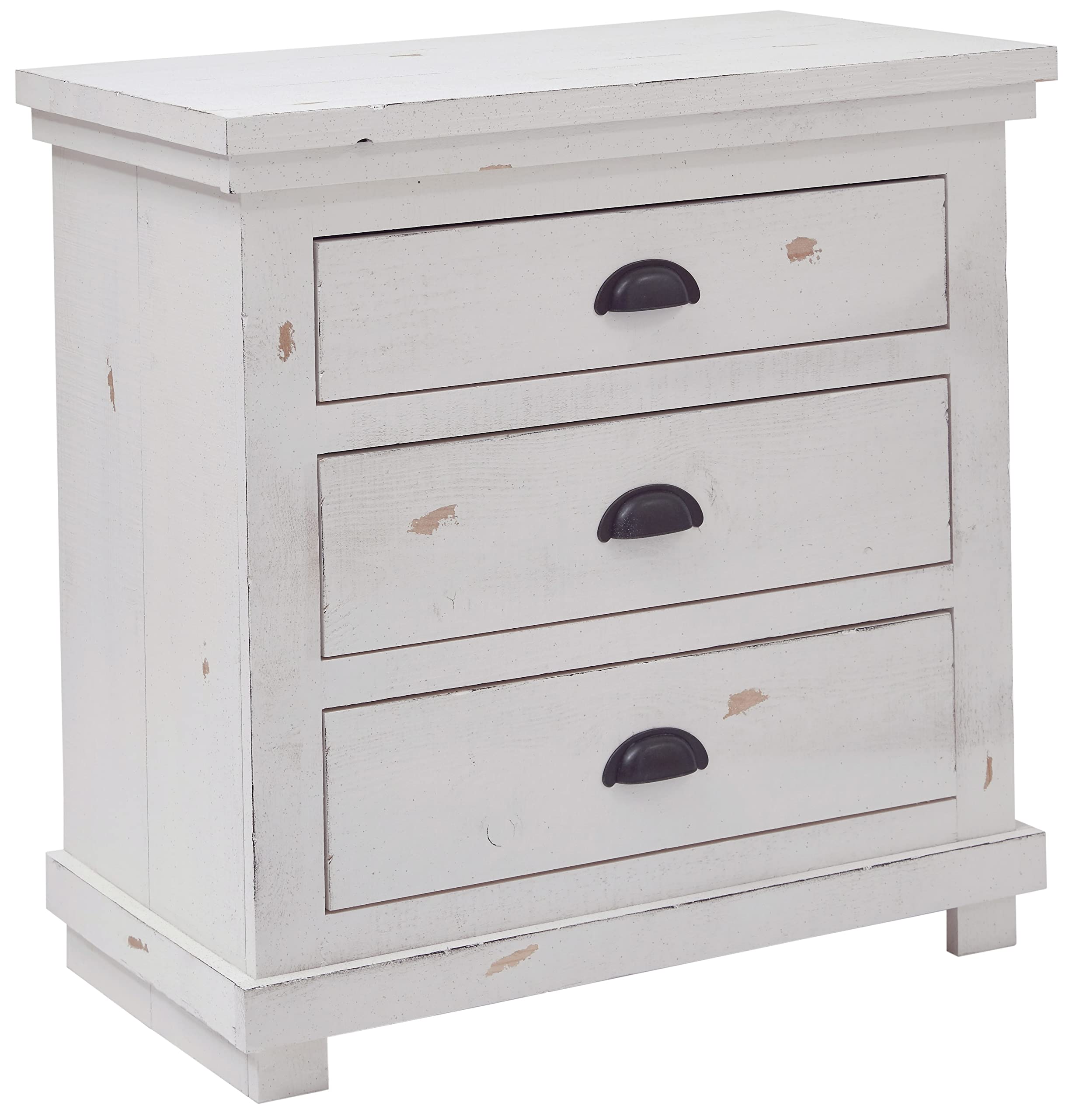 Progressive Furniture Willow Nightstand, 32" X 17" X 31", Distressed White